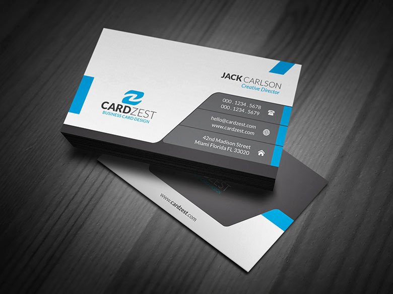 Modern &amp; Sleek Professional Business Card Template Cardzest