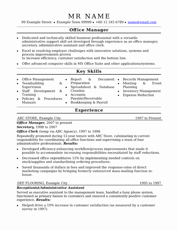 Modern Business Fice Manager Resume Template