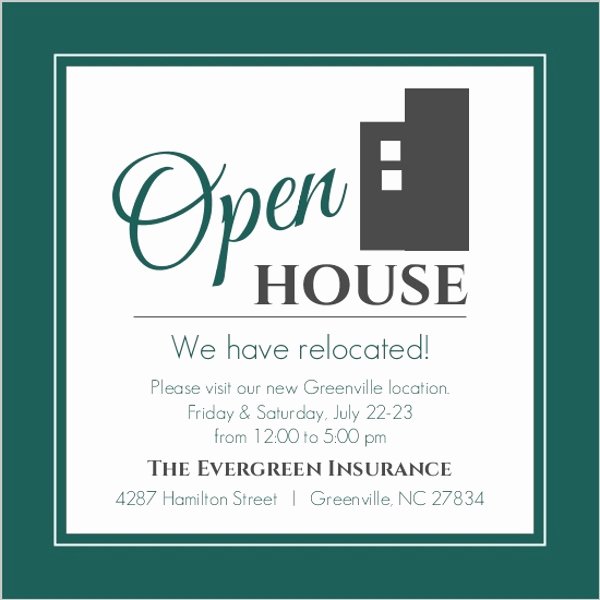 Modern Everygreen Business Open House Invitation