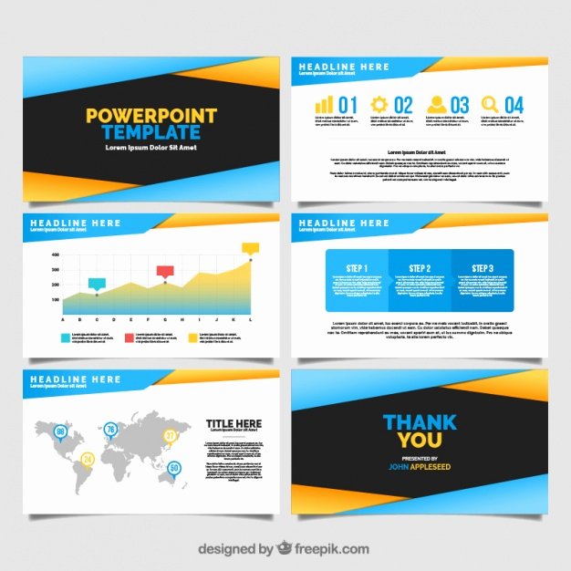 Modern Powerpoint Template with Infographic Data Vector
