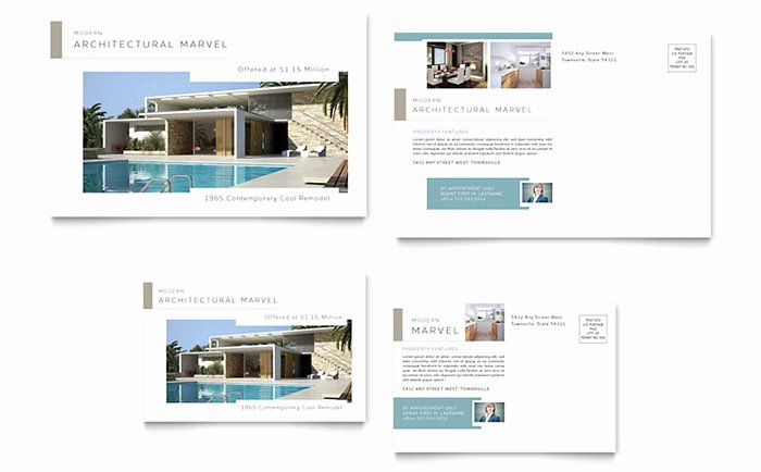 Modern Real Estate Postcard Template Design