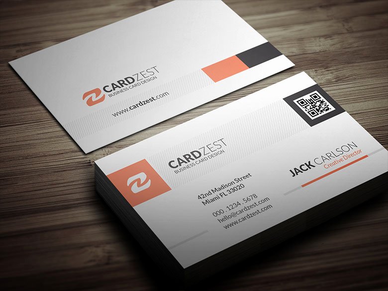 Modern Stylish Qr Code Business Card Template Cardzest