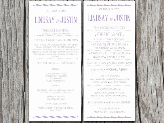 Modern Typography Wedding Program Template Printable
