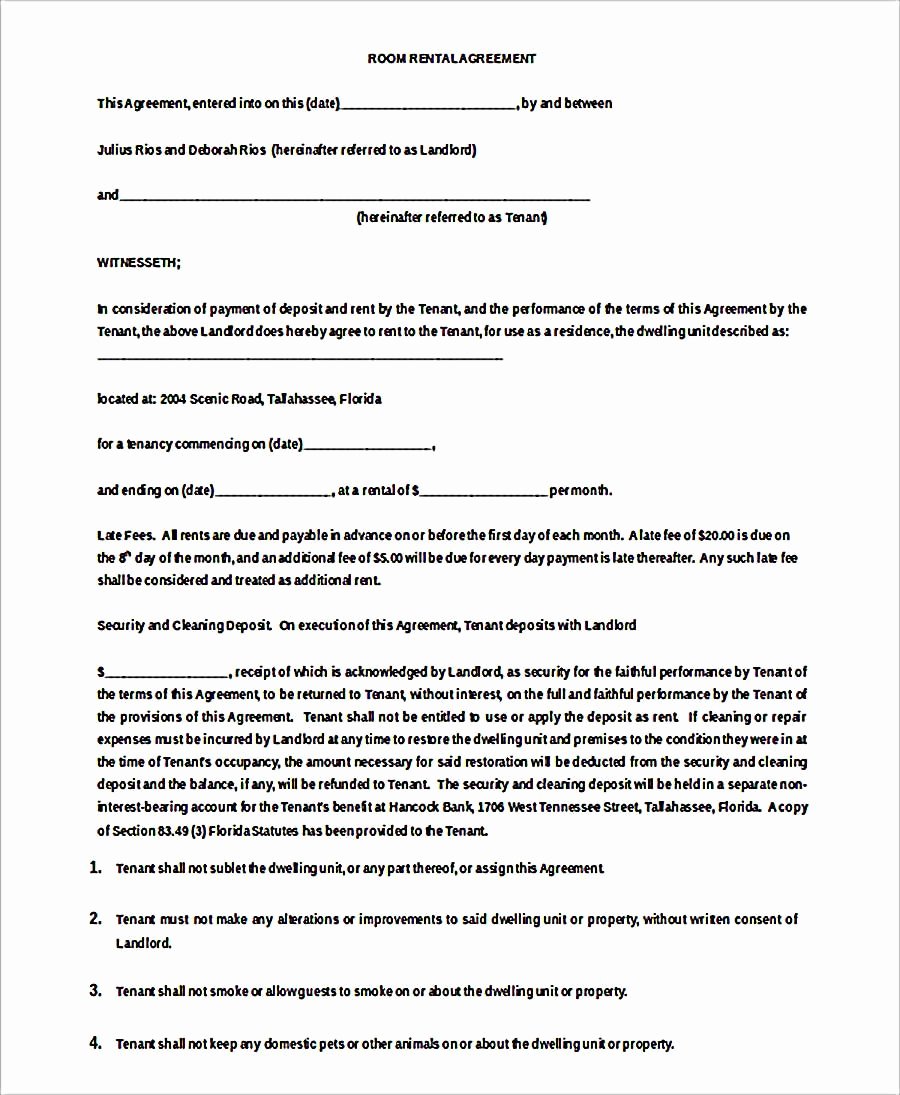 Month to Month Room Rent Agreement Doc Download 9 Room