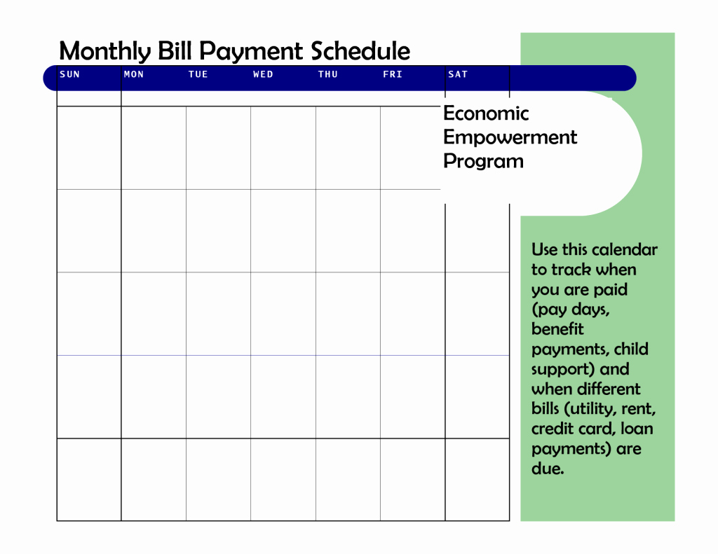 Monthly Based Bill Payment Schedule Template Vatansun