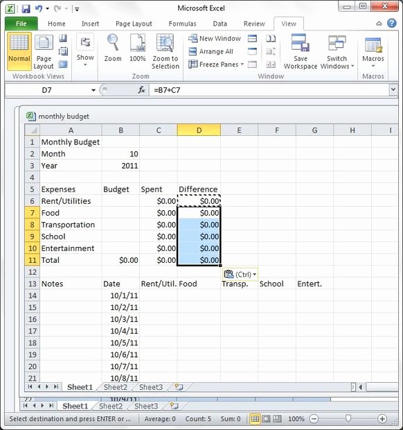 Monthly Bud Ing In Excel