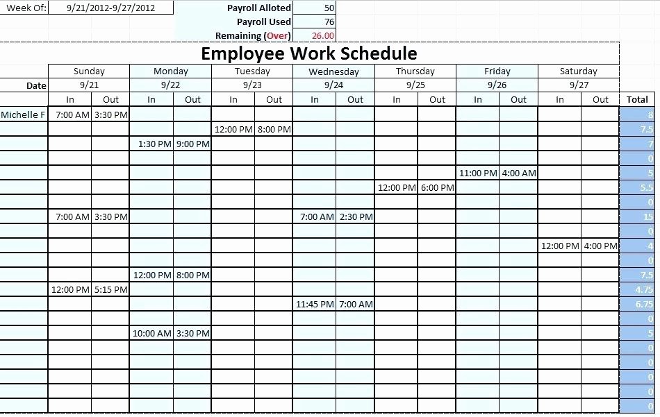 Monthly Employee Work Schedule Template Excel source
