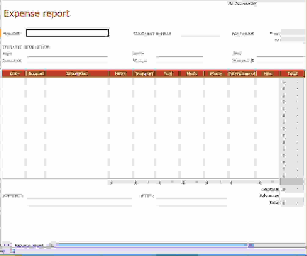 Monthly Expense Report Template Excel Microsoft Expense