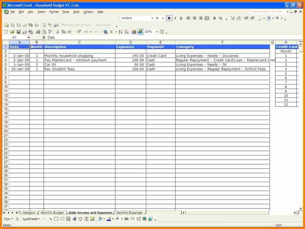 Monthly Expense Spreadsheet Template Spreadsheet Templates