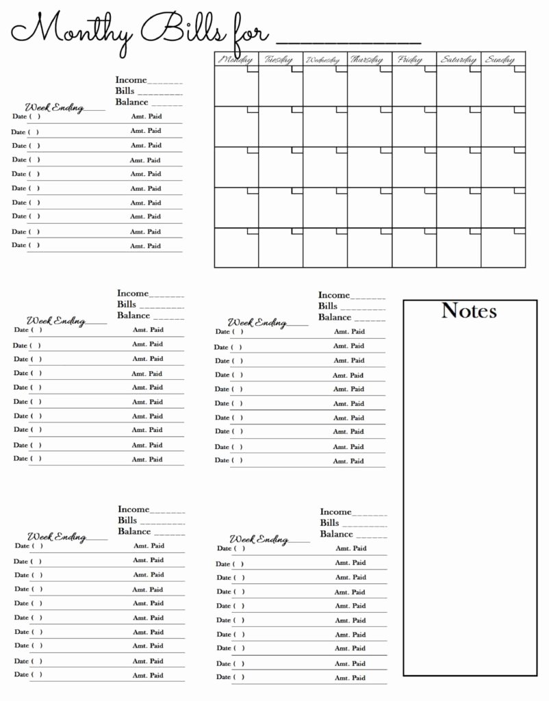 Monthly Expense Worksheet Excel Monthly Bill Spreadsheet