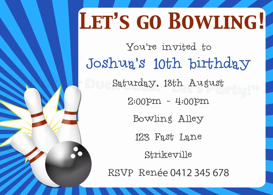 Mother Duck Said &quot;lets Party &quot; Ten Pin Bowling Party