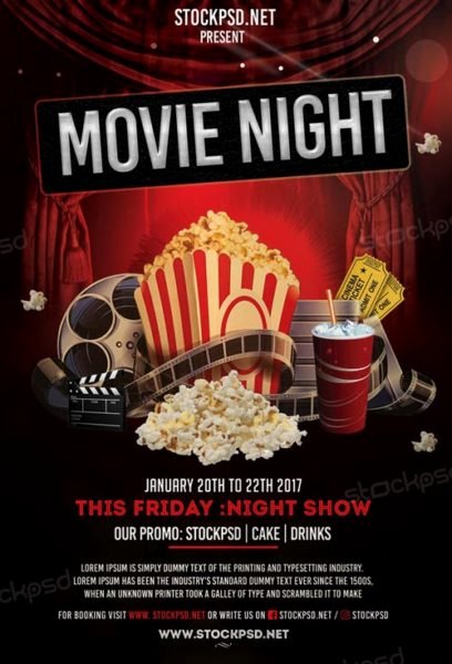 Movie Night Free Flyer Template Download Flyer Templates