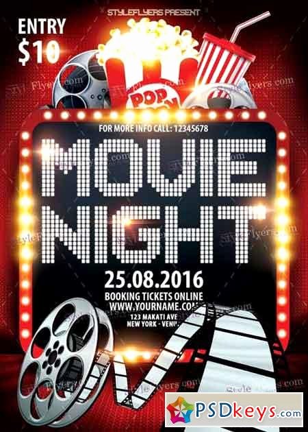 Movie Night Psd Flyer Template Free Download Shop