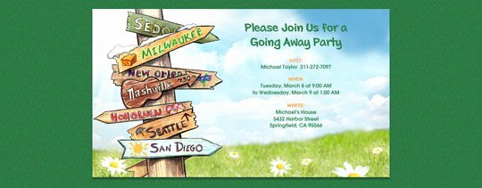 Moving Away Party Invitations