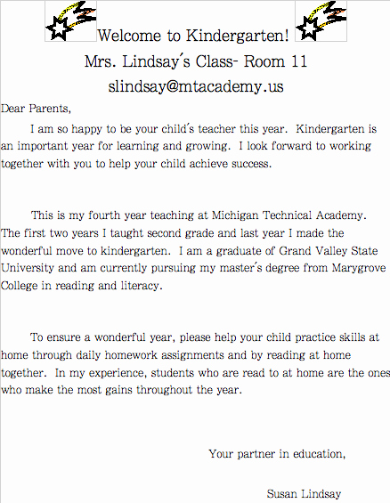 Mrs Lindsay S Superstar Kindergarten Wel E Letter