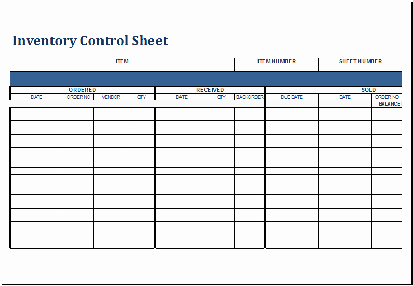 Ms Excel Inventory List Templates