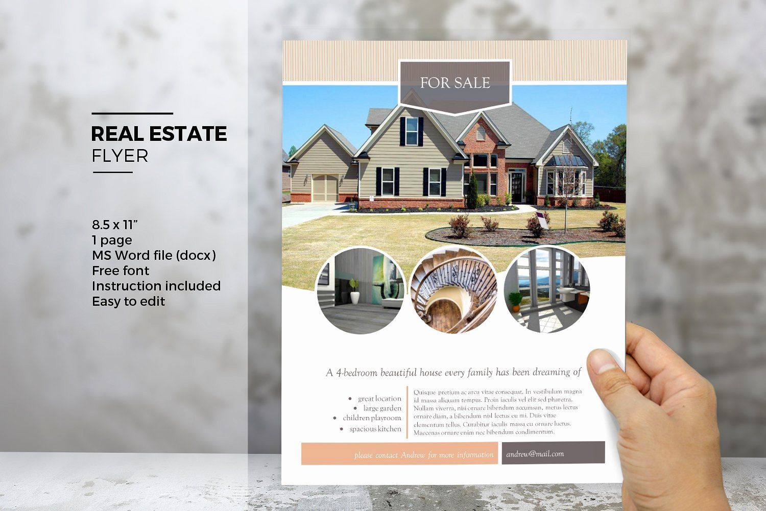 MS Word real estate flyer template