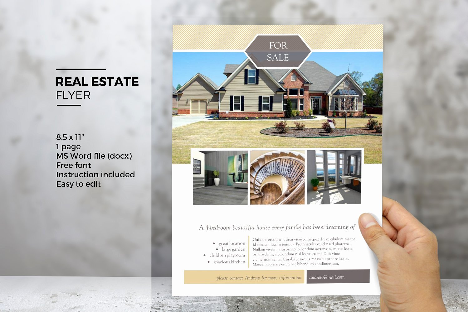 Ms Word Real Estate Flyer Template Flyer Templates