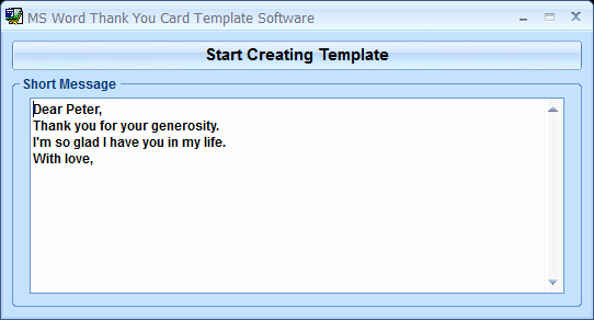 Ms Word Thank You Card Template software Screenshot X 64