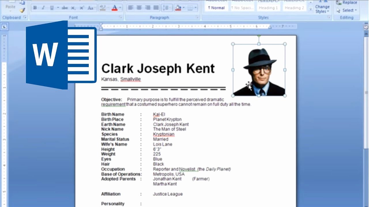 Ms Word Tutorial How to Insert Picture In Resume