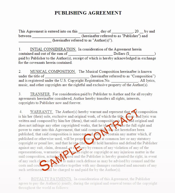 Music Contracts Music Contract Templates Music Manager