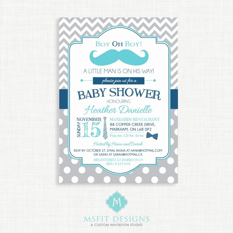 Mustache Baby Shower Invitation Mustache Bash Shower
