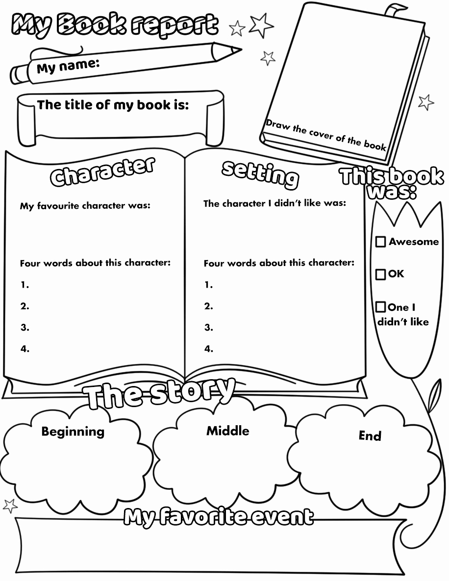 My Book Report Printable Worksheet