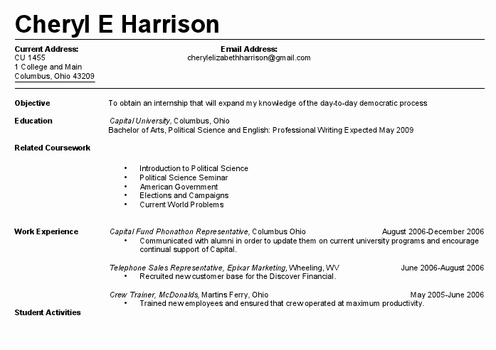 My First Resume