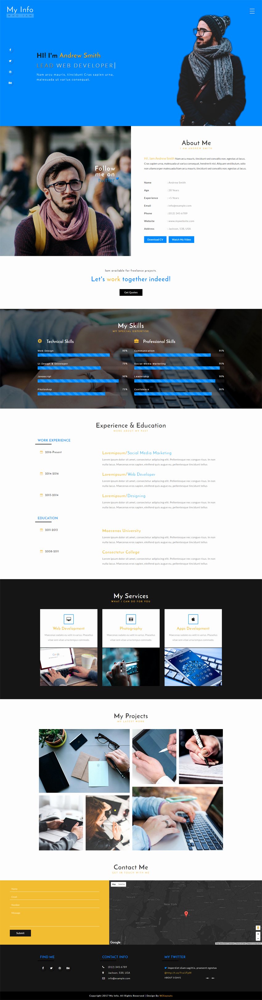 My Info A Personal Category Bootstrap Responsive Web Template