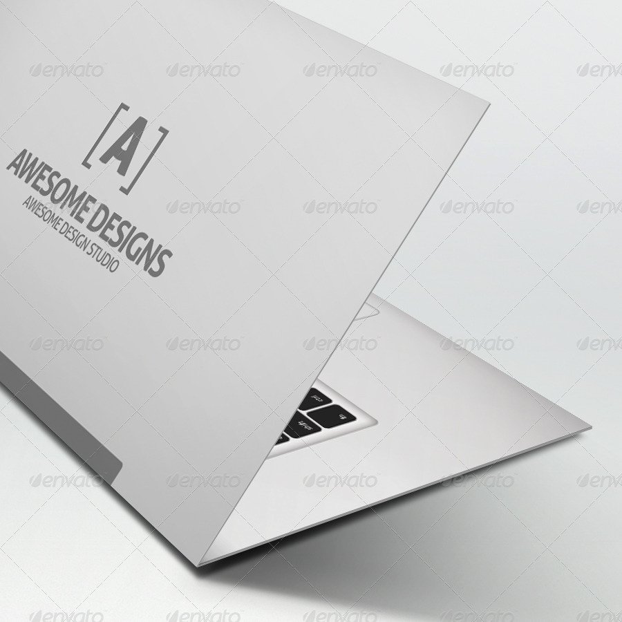 Mybook Pro Folded Business Card Template by Zeppelin