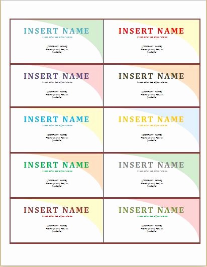 Name Tag Templates for Ms Word