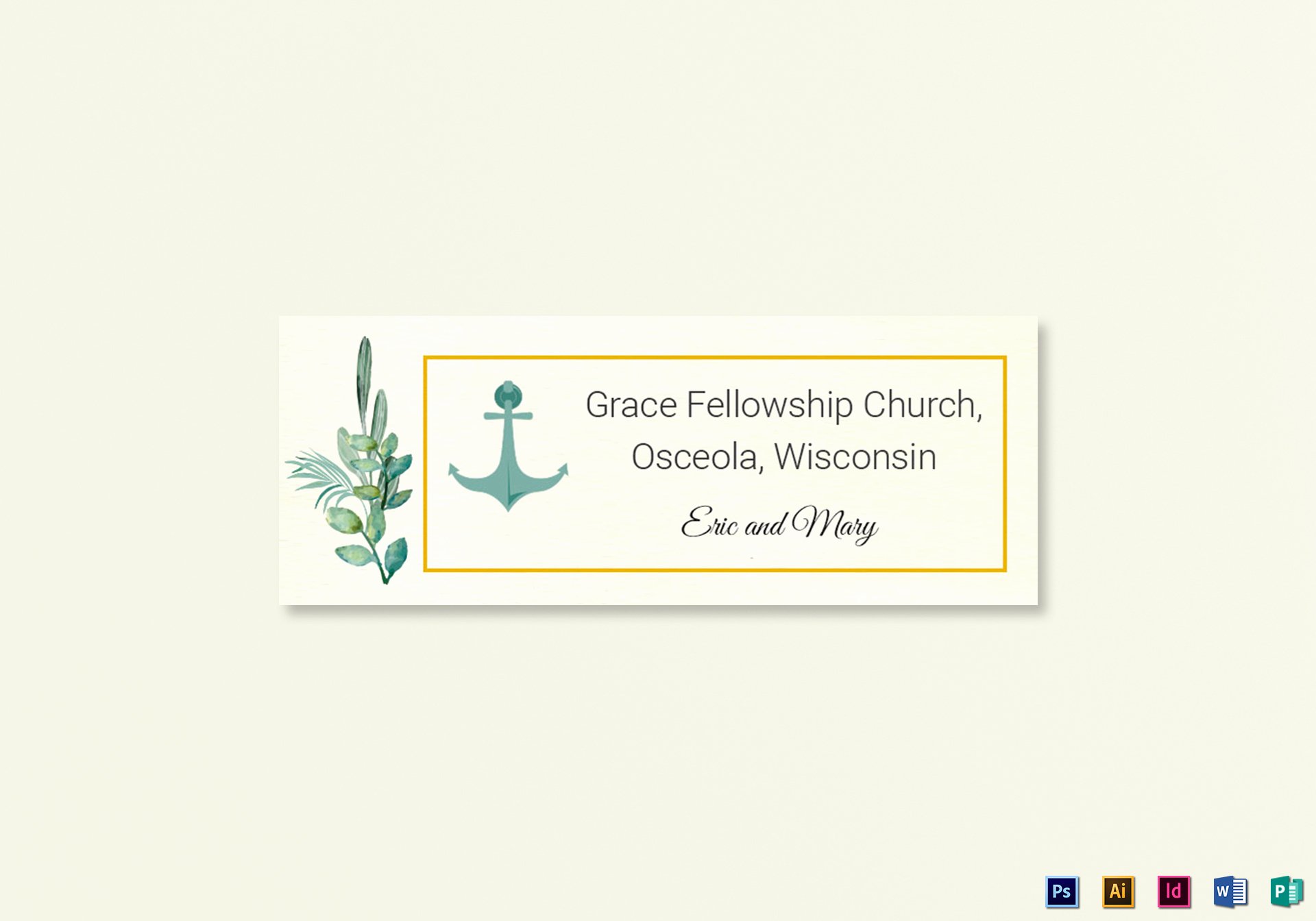 Nautical Wedding Address Labels Card Template In Psd Word
