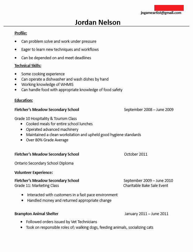 Need Help with Dishwasher Cook Resume Other Job