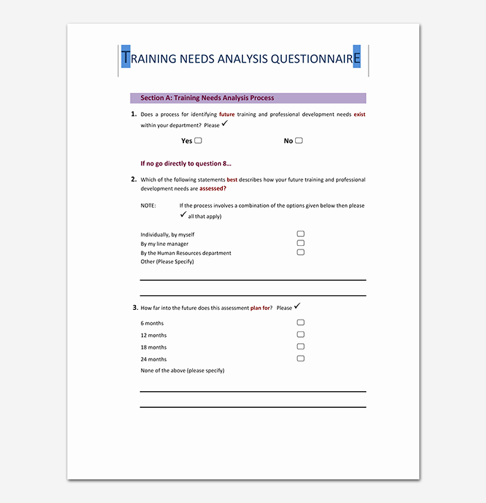 Needs Analysis Template 20 for Word Excel Pdf