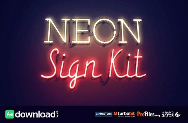 Neon Sign Kit Videohive after Effects Template Free