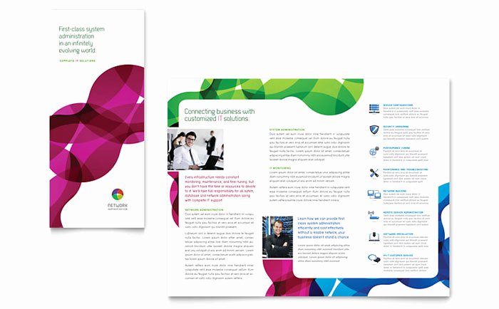 Network Administration Tri Fold Brochure Template Design