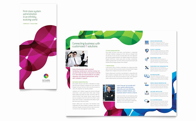 Network Administration Tri Fold Brochure Templates TC D