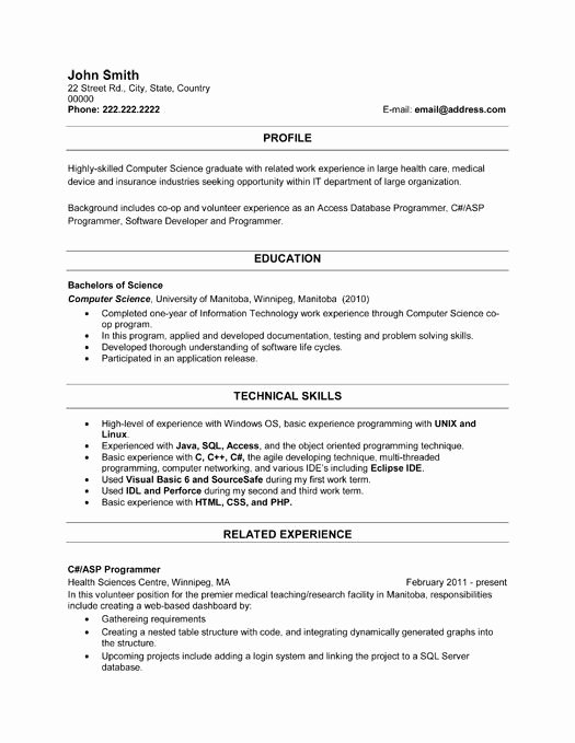 New College Graduate Resume Best Resume Collection