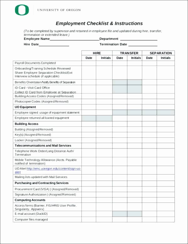 New Employee Checklist Template Free Personalized Hire