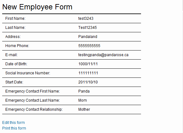 new employee form template