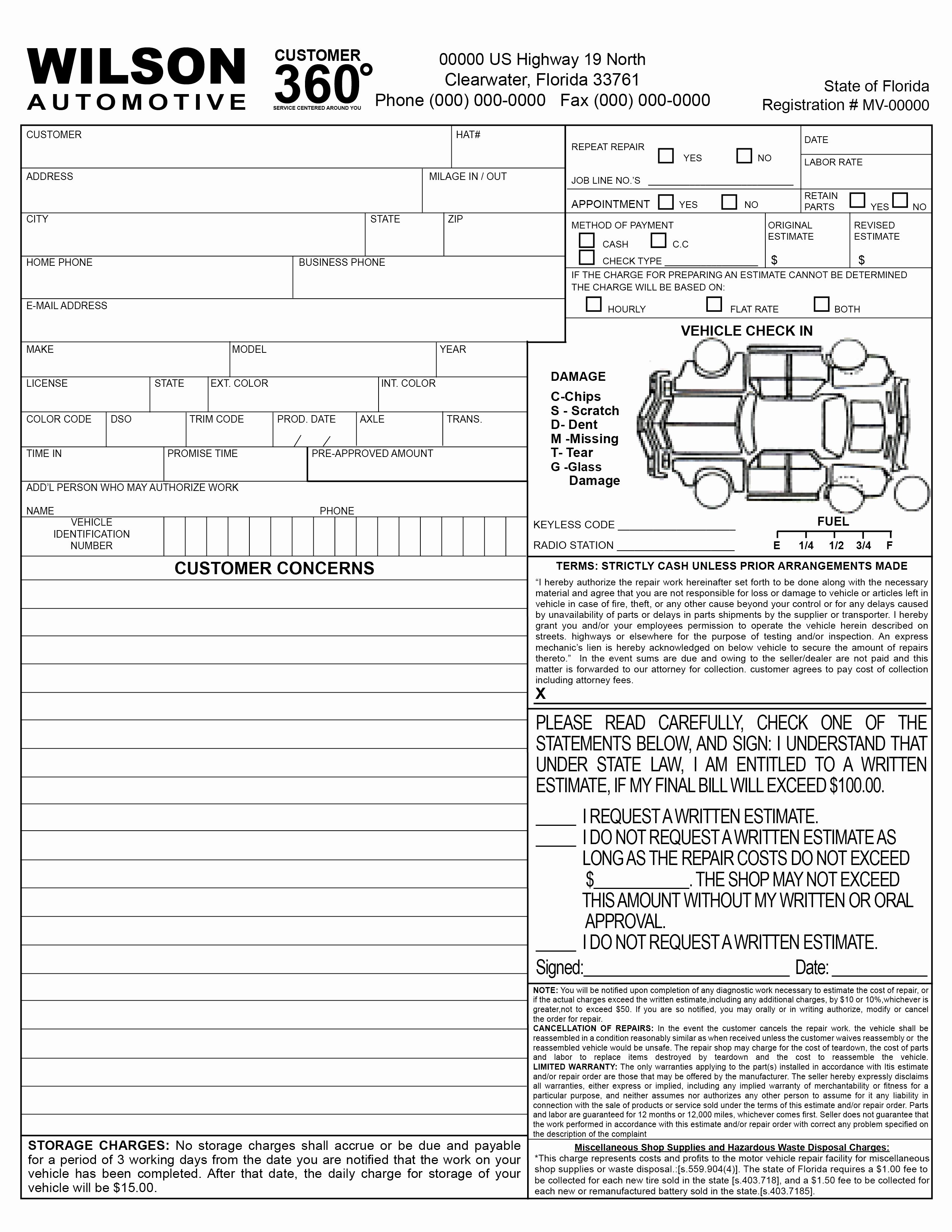 New Free Printable Vehicle Inspection form