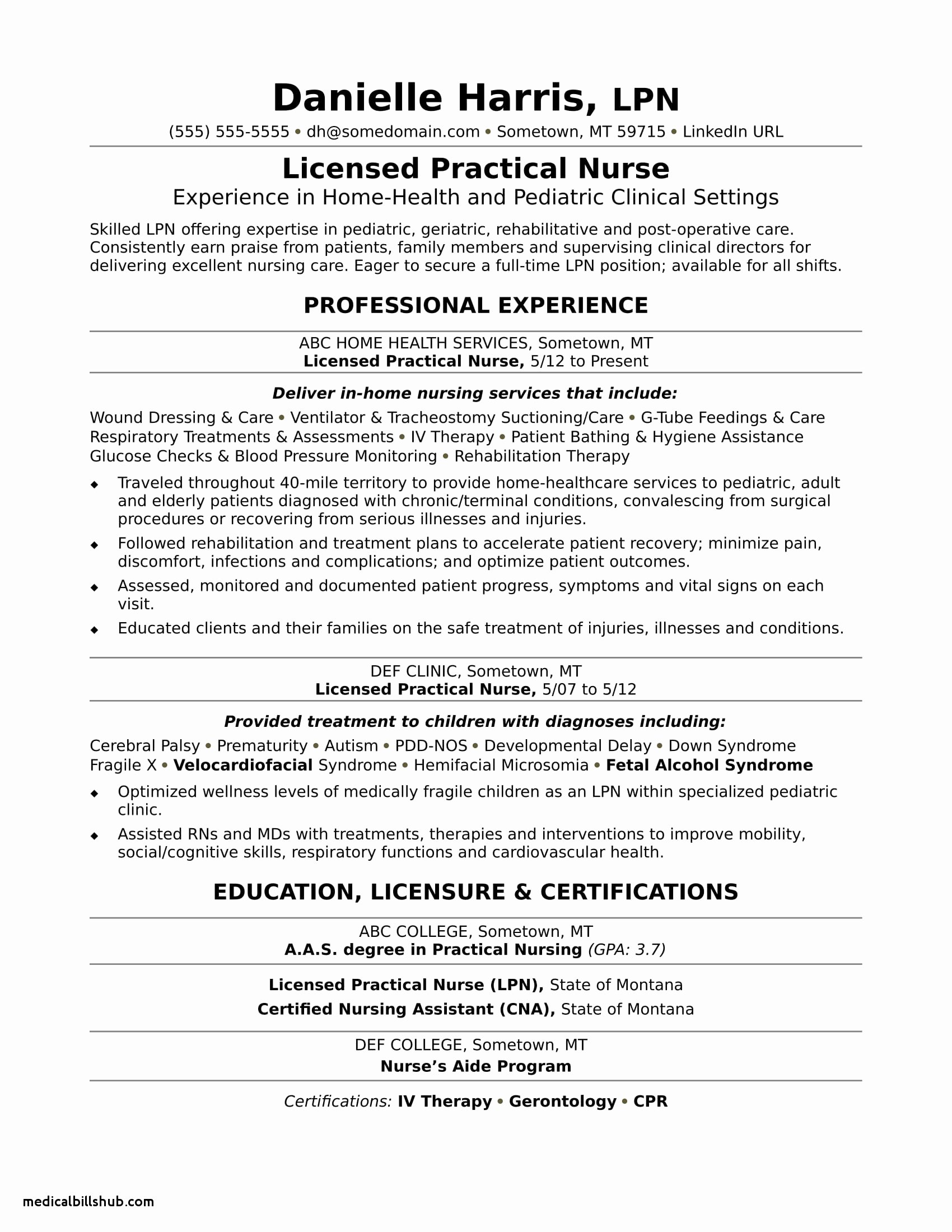 New Grad Nursing Resume Clinical Experience associates