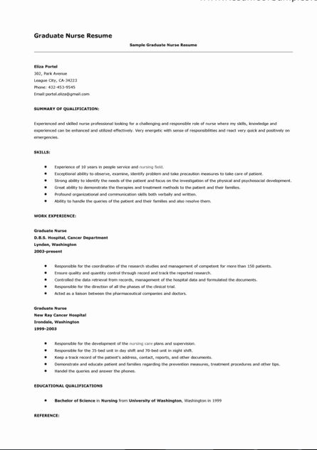 new graduate rn resume