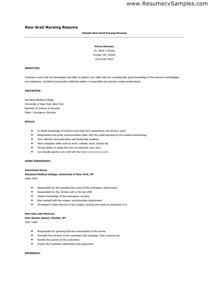 New Rn Graduate Resume Best Resume Collection