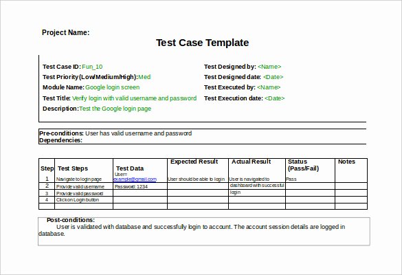 New software Test Plan Template Word – Free Template Design
