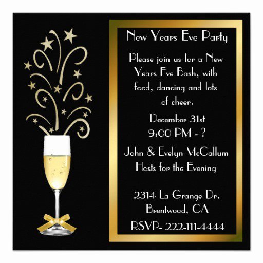 New Year S Eve Party Invitations Wording