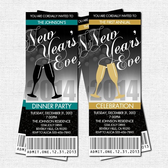 New Years Eve Ticket Template Invitation Template