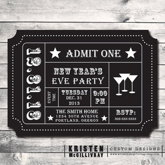 New Years Eve Ticket Template Invitation Template