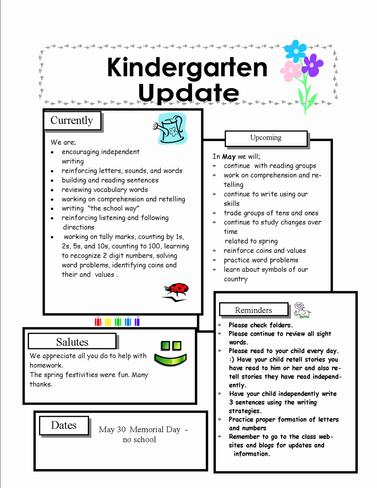 Newsletter Kindergarten Newsletter Template