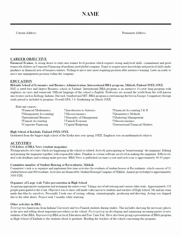 Nice Correct Resume Font with Additional Cv Margin